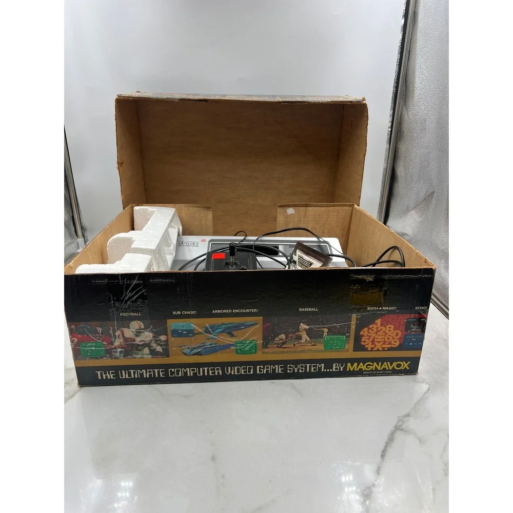 Vintage Magnavox Odyssey 2 Video Game System Console with Box and Joysticks